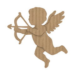Obraz premium PNG Cardboard cherub silhouette illustration.