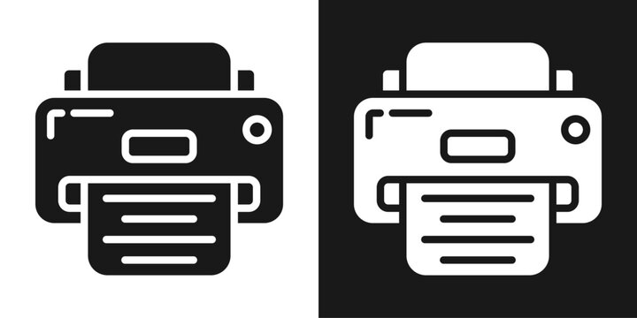 Office Printer Icon In Black And White Glyph Style