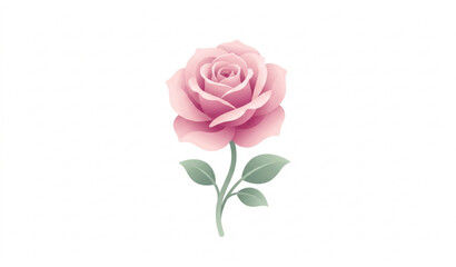 Fototapeta premium Modern Digital Gradient Single Pink Rose Flower Vector Icon