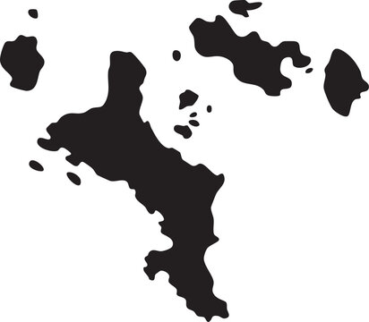 Black silhouette map of the Seychelles islands a simple vector graphic ideal for travel geography and tourism concepts