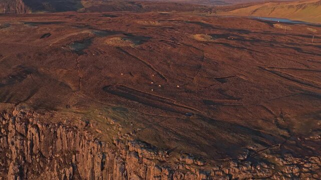 Aerial view of neist point cliffs in the scottish highlands