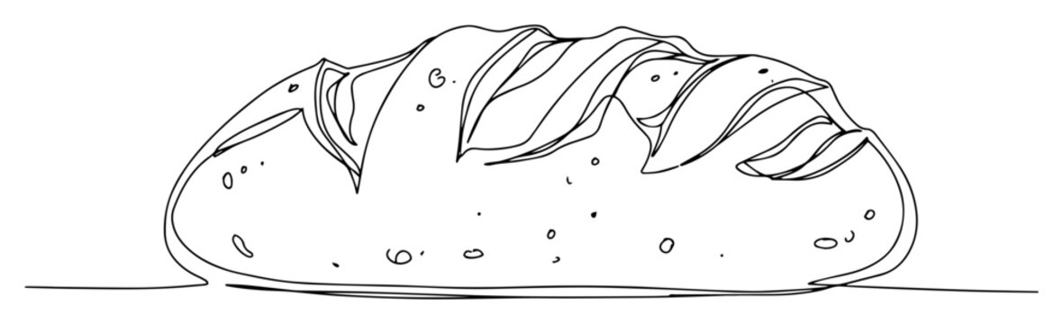 loaf of bread line art illustration