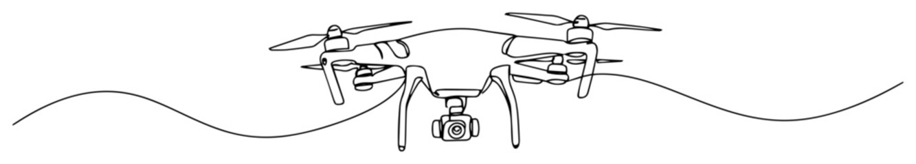 drone flying device line vector illustration © Wieslaw