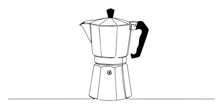 classic moka espresso maker line vector