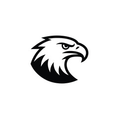 Fototapeta premium Eagle Head Silhouette Black And White Graphic Design