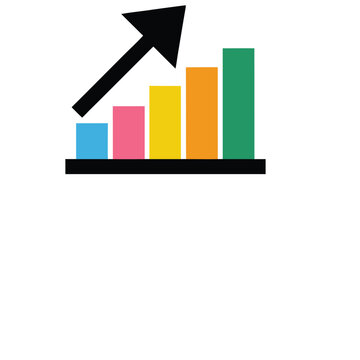 Financial growth icon with rising bar chart