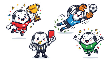 Cartoon panda soccer players and referee. © Ami Triyatmi