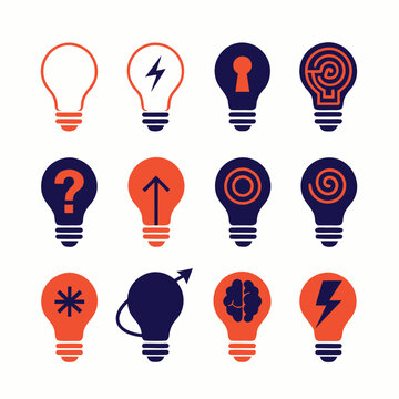  Light bulb icon set