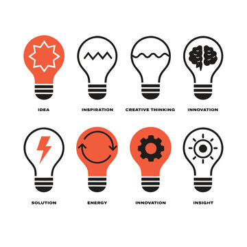  Light bulb icon set
