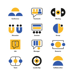 Fototapeta premium Meeting icon set vector