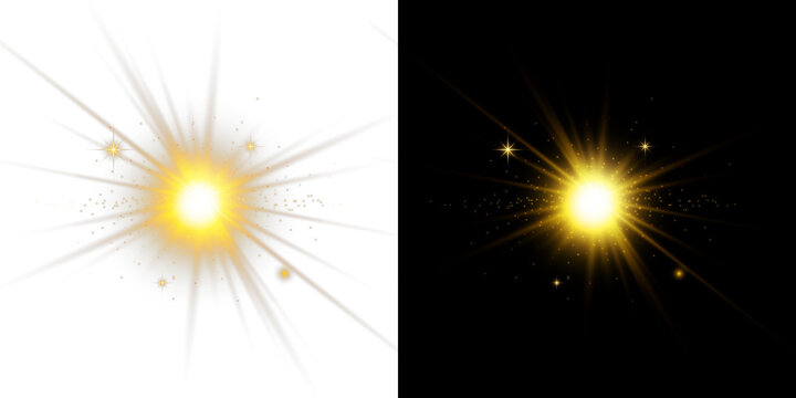 Golden Spark Explosion Effect PNG