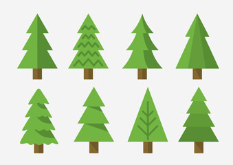 Fototapeta premium Tree christmas trees illustration green pine forest vector 