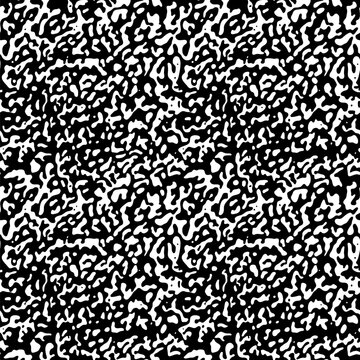 Abstract monochrome seamless pattern featuring a classic marbled composition book texture. High-contrast black and white vector design ideal for school stationery, apparel, and wallpaper.