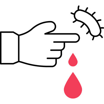 Blood infection icon. Healthcare and infectious disease line symbol. Color.