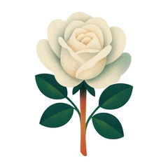 Obraz premium PNG Elegant paper-cut rose illustration.