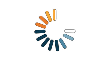 Fototapeta premium Circular loading indicator with gradient colors on white background