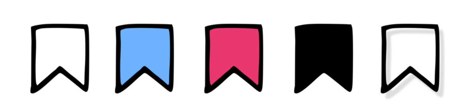 Bookmark Icon Save Favorite Mark Vector Doodle Illustration