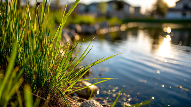 Peaceful Pond with Sky Reflection