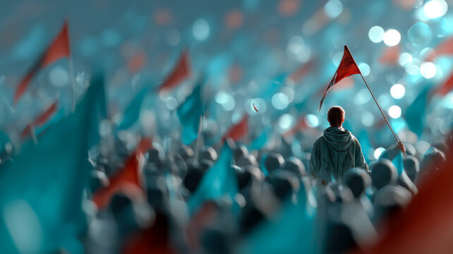 protest rally at night