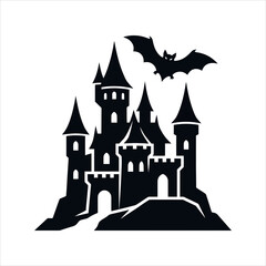 Fototapeta premium Halloween Icon Vector Bundle Single Set Black Silhouette Coloring