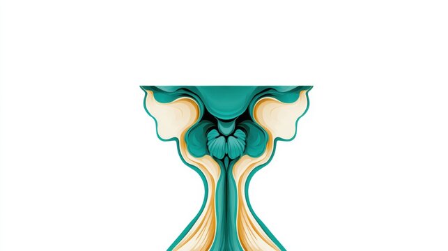 An abstract view of female pelvic floor muscles in a clean and educational style to promote awareness and understanding.