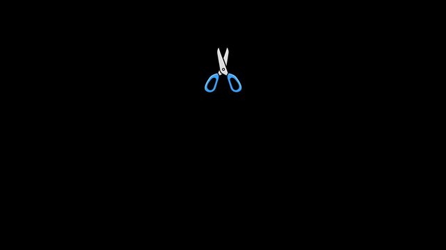 scissors animation cutting from bottom to top