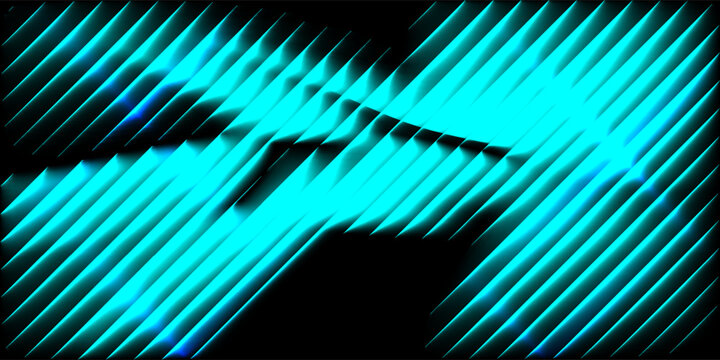 Blue neon tube lamp set. Glowing led light line beam collection. Bright luminous fluorescent bar stick lines. Shining cold color strip element pack to divide, separate, decorate. Vector illustration