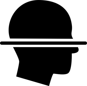Head silhouette with scanning line icon, black glyph vector symbol for biometric person profile recognition, face side scanning anthropometry isolated on white