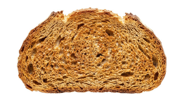 Whole grain bread slice isolated on transparent background, ready for food design, stickers, print on demand, T-shirt graphics, clipart, and sublimation projects.