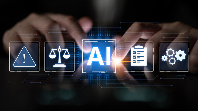 Concept of Artificial Intelligence in legal and regulatory technology. AI systems are used for risk management, process automation, and ensuring compliance with laws and policies. Fermion