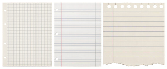 PNG Three types of notebook paper on transparent background