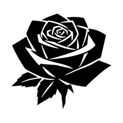 Obraz premium PNG Elegant black rose silhouette illustration.