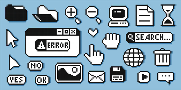 Cursor Clicking Error Window Pixel Art