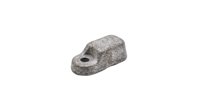 Zinc anode block isolated on transparent background, ready for design use in marine, boating, and technical clipart, stickers, print on demand, and sublimation projects.