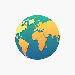 Obraz premium Stylized Globe with Continents