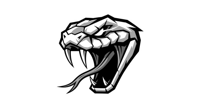 Snake Head with Open Mouth.