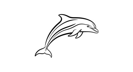 Naklejka premium Dolphin swimming in the ocean water.