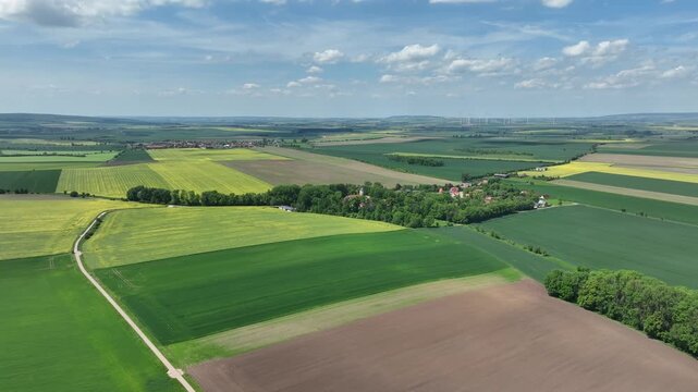 Drone footage of Gemeinde Huy Westerburg in the Harz region, Germany