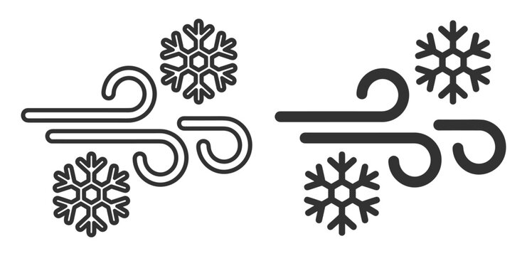 cold wind winter air icon set vector illustration on transparent background