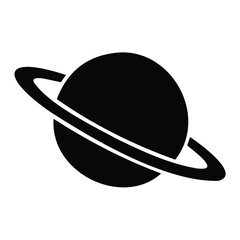 Minimalist planet saturn with ring illustration. solar system vector icon. space symbol astronomy. © MdSaddam