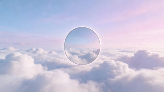 Cloudscape with circular portal