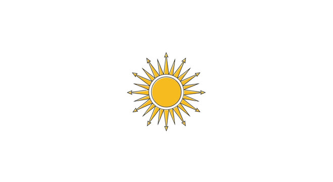 Golden Sun of May symbol on a white background.
