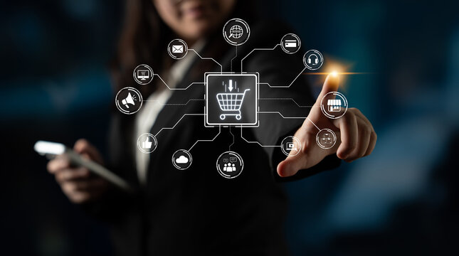 Omni-channel marketing and online shopping strategies, cross-platform customer experience, brand unification, and integrated marketing communication across digital channels. Spline