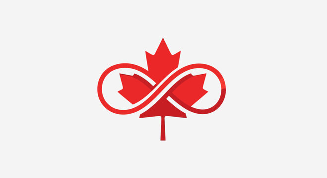 Metis Nation Canada symbol with red maple leaf and infinity sign.