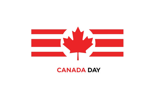 Canada Day Flag Emblem Logo Symbol.