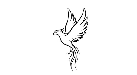 Fototapeta premium Bird in Flight with Spread Wings.