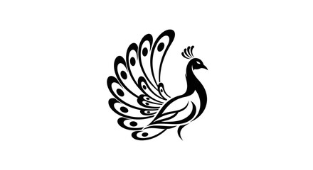 Fototapeta premium Peacock Bird with Spread Feathers.