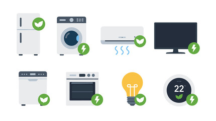 Fototapeta premium Collection of modern home appliance icons.