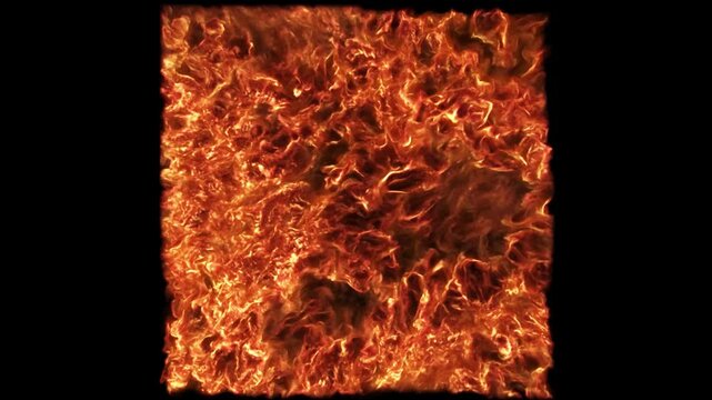 a square fire animation, ideal as background or textures for games or projections