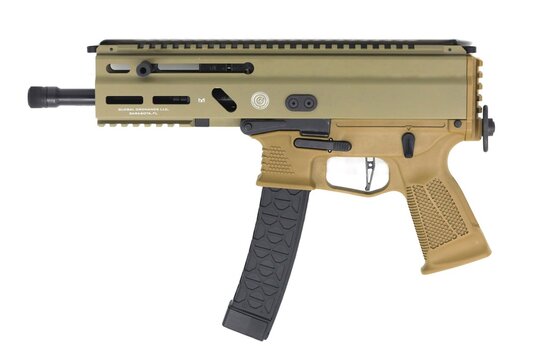Submachine gun by Grand Power s.r.o. military defense manufacturer in Slovakia. The firearm is used by various military and law enforcement agencies throughout the world.
